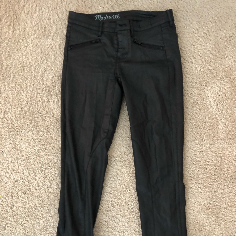 Madewell waxy leather  pants